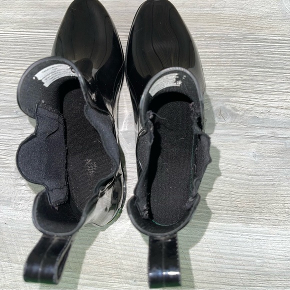 Lauren Ralph Lauren Tally Bo Rai Rubber Chelsea Black Boots Size 10B - Picture 13 of 16